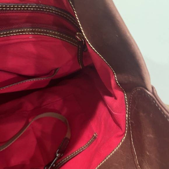 Dooney & Bourke Florentine Logo Lock Brown Leather Hobo Bag w/Dust Bag Pls Read - Picture 14 of 16